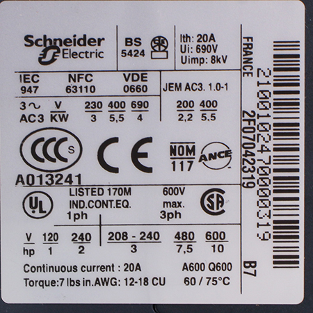 LC2K1210B7 Контактор реверсивный Schneider Electric/Telemecanique