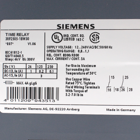 3RP2505-1BW30 Реле времени Siemens