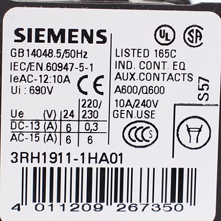 3RH1911-1HA01 Блок дополнительных контактов Siemens