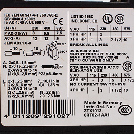 3RT1024-1AP00 Контактор Siemens