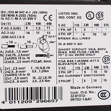 3RT1025-1AB00 Контактор Siemens