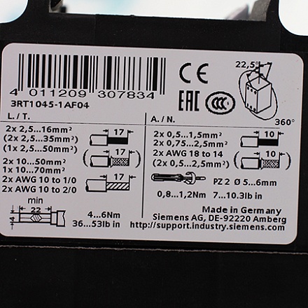 3RT1045-1AF04 Контактор Siemens