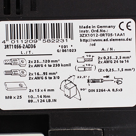 3RT1056-2AD36 Контактор Siemens