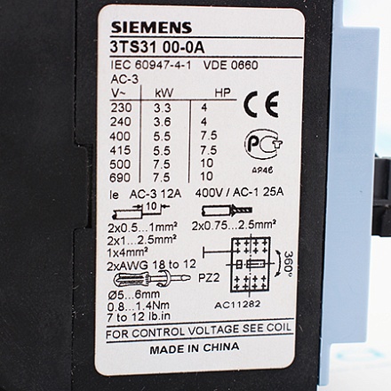 3TS3100-0AN2 Контактор Siemens