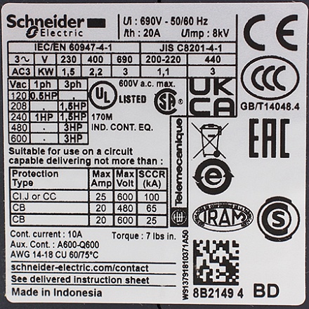 LP1K0601BD Контактор Schneider Electric