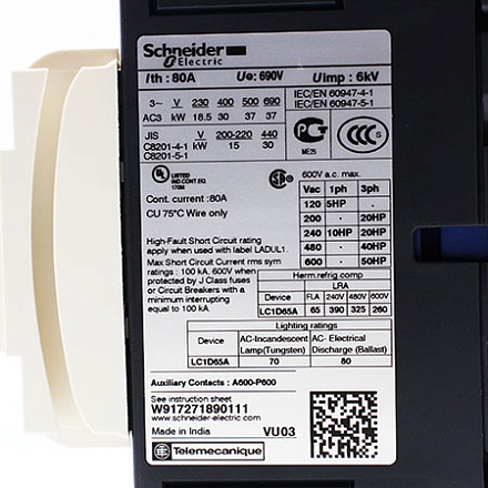 LC1D65AM7 Контактор Schneider Electric