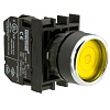B1S0FS, Кнопка с фиксацией подсветкой-светодиод желтая (1НО)