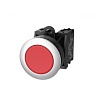 TS2020-0CM10 Кнопка TS2 плоская утопленная с метал.кольцом, без фиксации, крас.