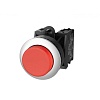 TS2020-0DM10 Кнопка TS2 выпуклая утопленная с метал.кольцом, без фиксации, крас.