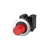 TS2020-0RL10 Кнопка "СТОП" TS2, нажимная, утопленная, с метал.кольцом, крас.