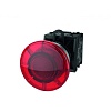 TS2021-0FM10 Кнопка TS2, грибовидная с подсветкой с метал.кольцом, D40мм, крас.