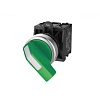 TS2011-1BB20 Переключатель TS2, длинная ручка с подсветкой, 2-х позиционная, без самовозврата, зел.