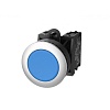 TS2020-0CL40 Кнопка TS2 плоская утопленная с метал.кольцом, автом.блокировка, син.