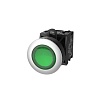 TS2021-0AM20 Кнопка TS2, плоская с метал.кольцом с подсветкой, без фиксации, зел.
