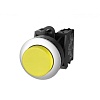 TS2020-0DL30 Кнопка TS2 выпуклая утопленная с метал.кольцом, автом.блокировка, жел.