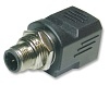 RJS-12D04FM-LS8001 Адаптер; гнездо RJ45,М12 "папа"; код D-Ethernet; PIN: 4; прямой AMPHENOL