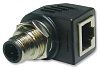 RJS-12D04FM-RS8001 Адаптер, М12 "папа", гнездо RJ45, код D-Ethernet, PIN: 4, Кат: 5e AMPHENOL
