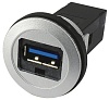 09454521902 Гнездо USB 3.0 A/A 22мм IP20 Цвет серебристый Серия har-port HARTING