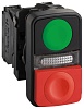 XB5AW73731M5 - Кнопка 22 мм двойная с маркировкой + LED, шт Schneider electric