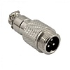 Разъём цилиндрический малогабаритный SZC GX12M-3, 3 контакта