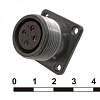Разъём RUICHI ШР20П4ЭГ8 РОЗЕТКА (SZC), 4 контакта