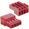 Гнездо для платы RUICHI ТР-003-4, 4 контакта, шаг 2.54 мм, красный