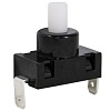 Кнопочный переключатель RUICHI PBS101B, 2 контакта вертикально вниз, корпус черный, кнопка белая