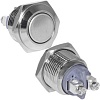 Кнопка антивандальная RUICHI GQ16F-10/N, OFF-(ON), рабочая температура -25…+55 °C, никелированная латунь