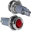 Индикатор антивандальный RUICHI GQ12PR-R, цвет красный, точечный излучатель, 12-24 В, 15 мА, гибкие выводы, никелированная латунь
