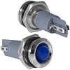 Индикатор антивандальный RUICHI GQ14PR-B, цвет синий, точечный излучатель, 12-24 В, 15 мА, гибкие выводы, никелированная латунь