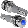 Индикатор антивандальный RUICHI GQ6PR-B, цвет синий, точечный излучатель, 12-24 В, 15 мА, гибкие выводы, никелированная латунь